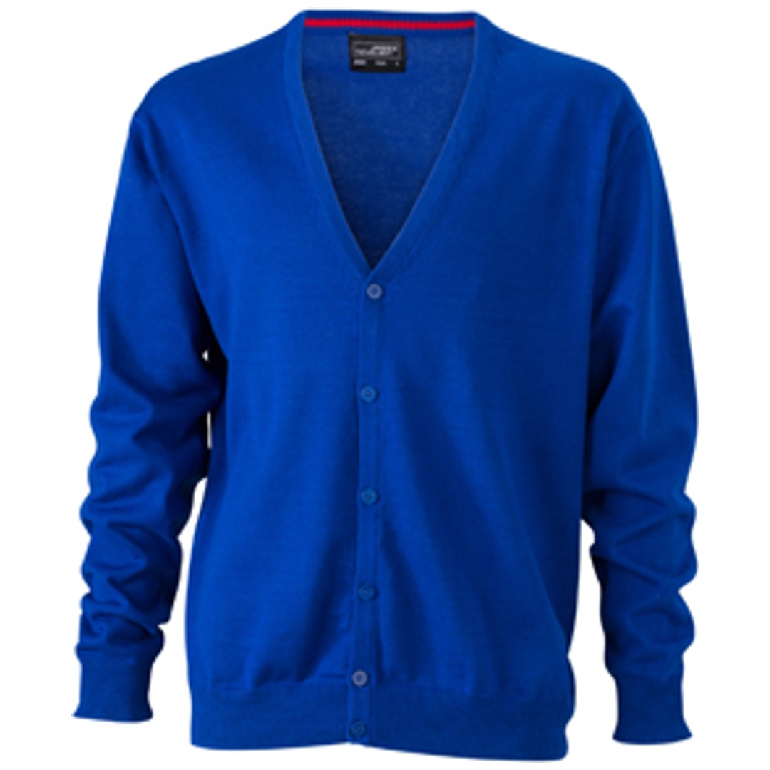 James & Nicholson Mens V-Neck Cardigan JN661 Gr. 2XL royal