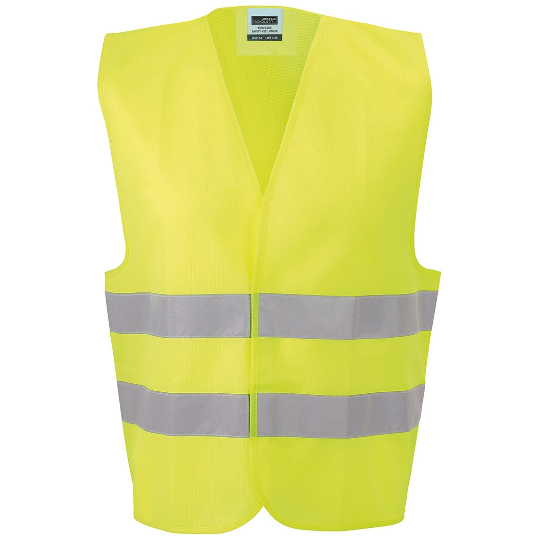 James & Nicholson Leicht zu bedruckende Sicherheitsweste in Einheitsgröße JN815 Gr. one size fluorescent-yellow