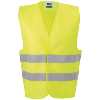 James & Nicholson Leicht zu bedruckende Sicherheitsweste in Einheitsgröße JN815 Gr. one size fluorescent-yellow