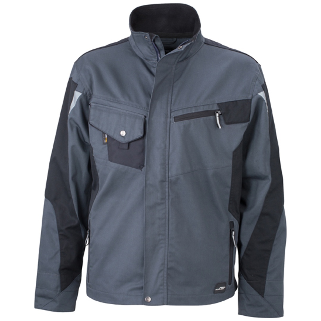 James & Nicholson Arbeitsjacke JN821 Gr. S grau/schwarz