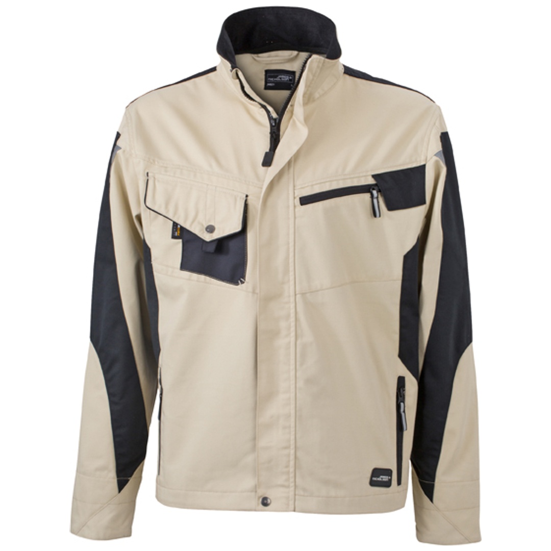 James & Nicholson Arbeitsjacke JN821 Gr. S beige/schwarz