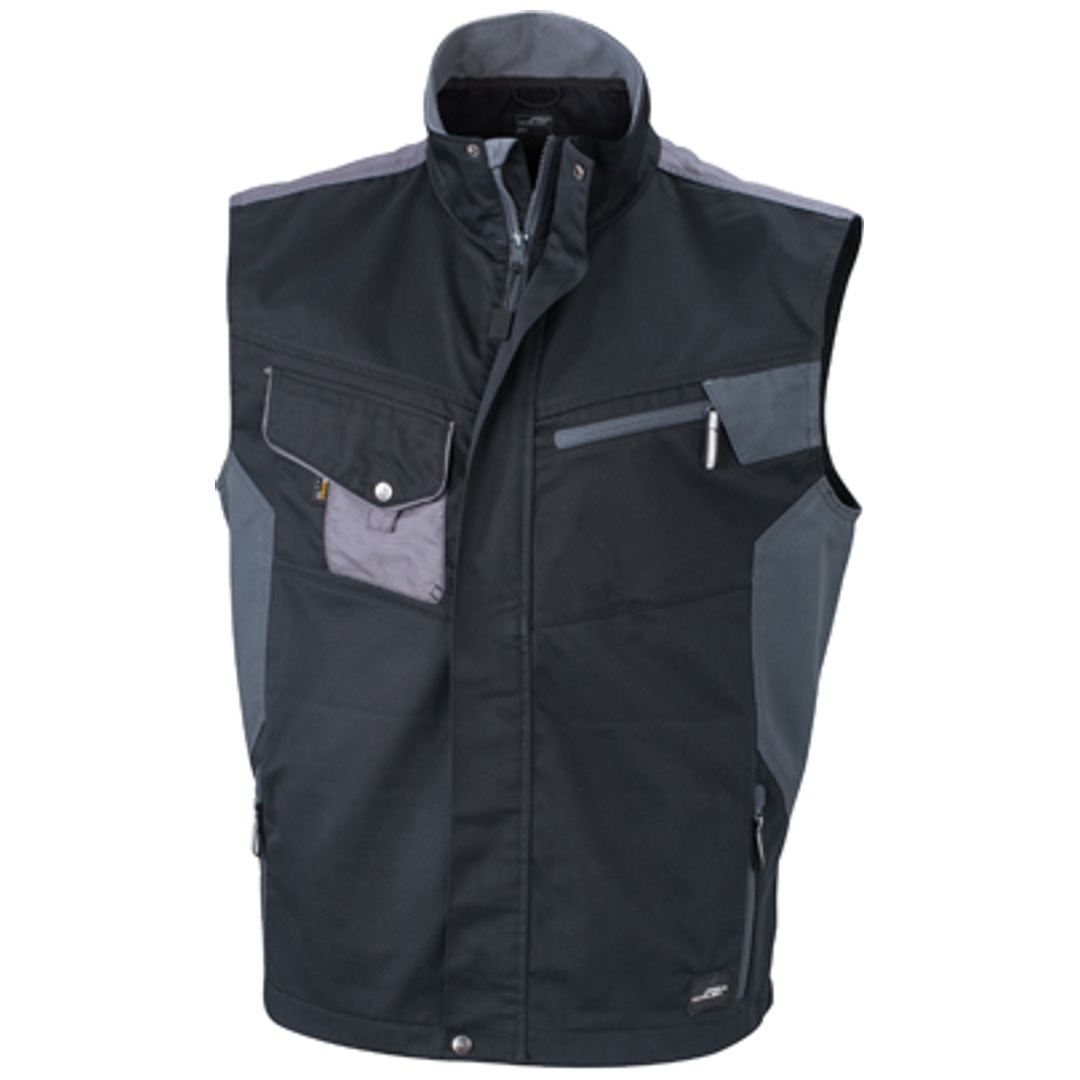 James & Nicholson Workwear Weste JN822 Gr. 3XL black/carbon