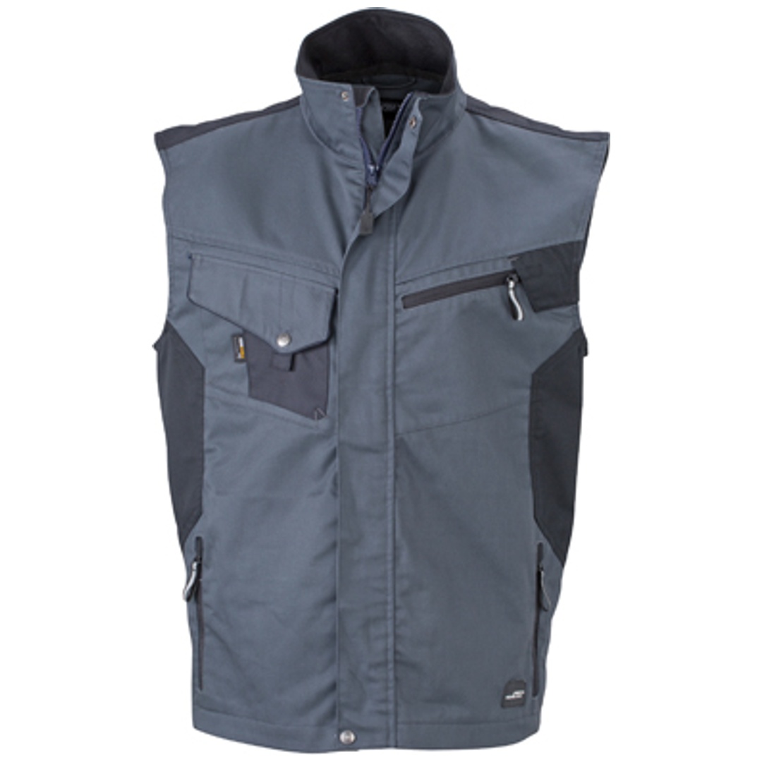 James & Nicholson Workwear Weste JN822 Gr. 2XL carbon/black