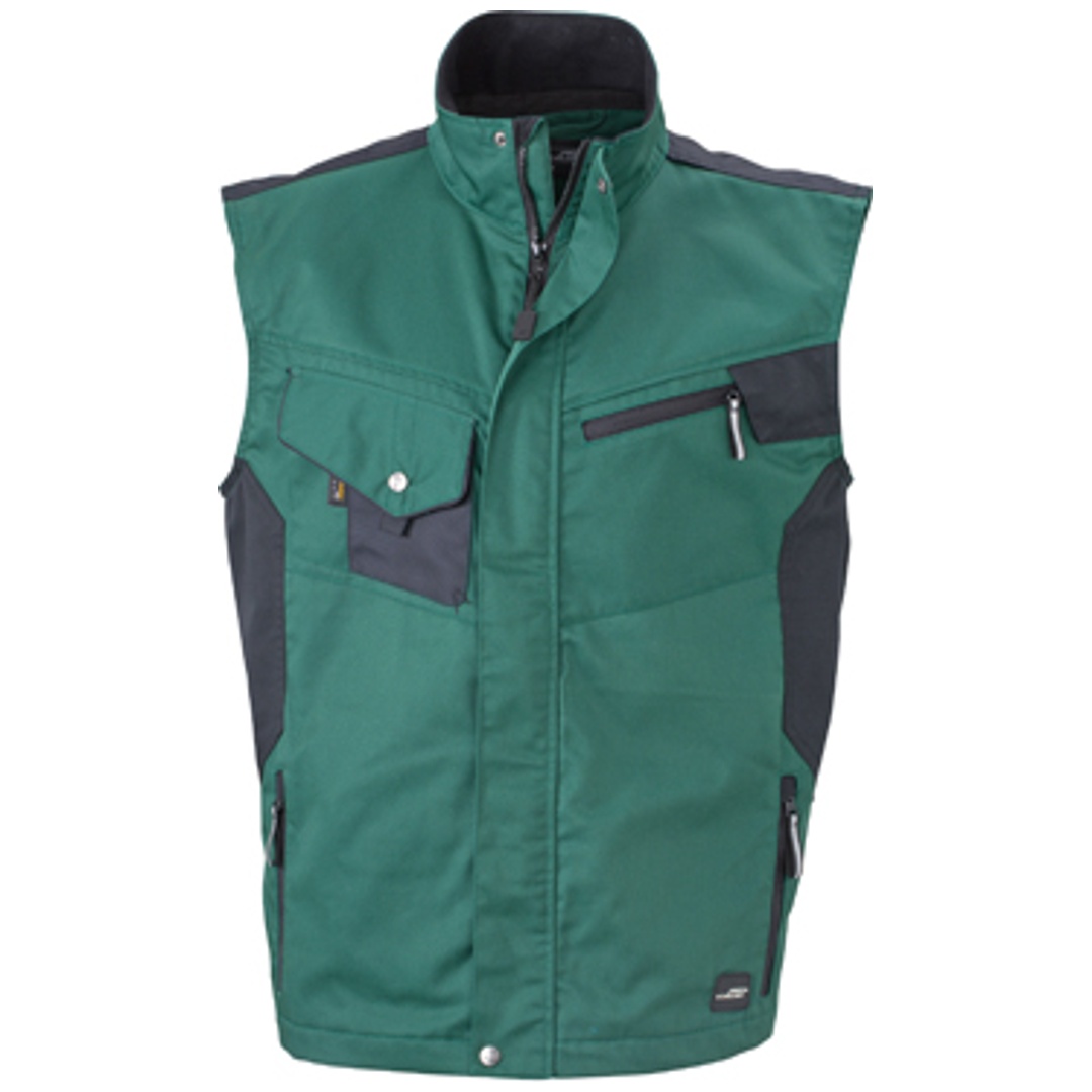 James & Nicholson Workwear Weste JN822 Gr. 3XL dark-green/black