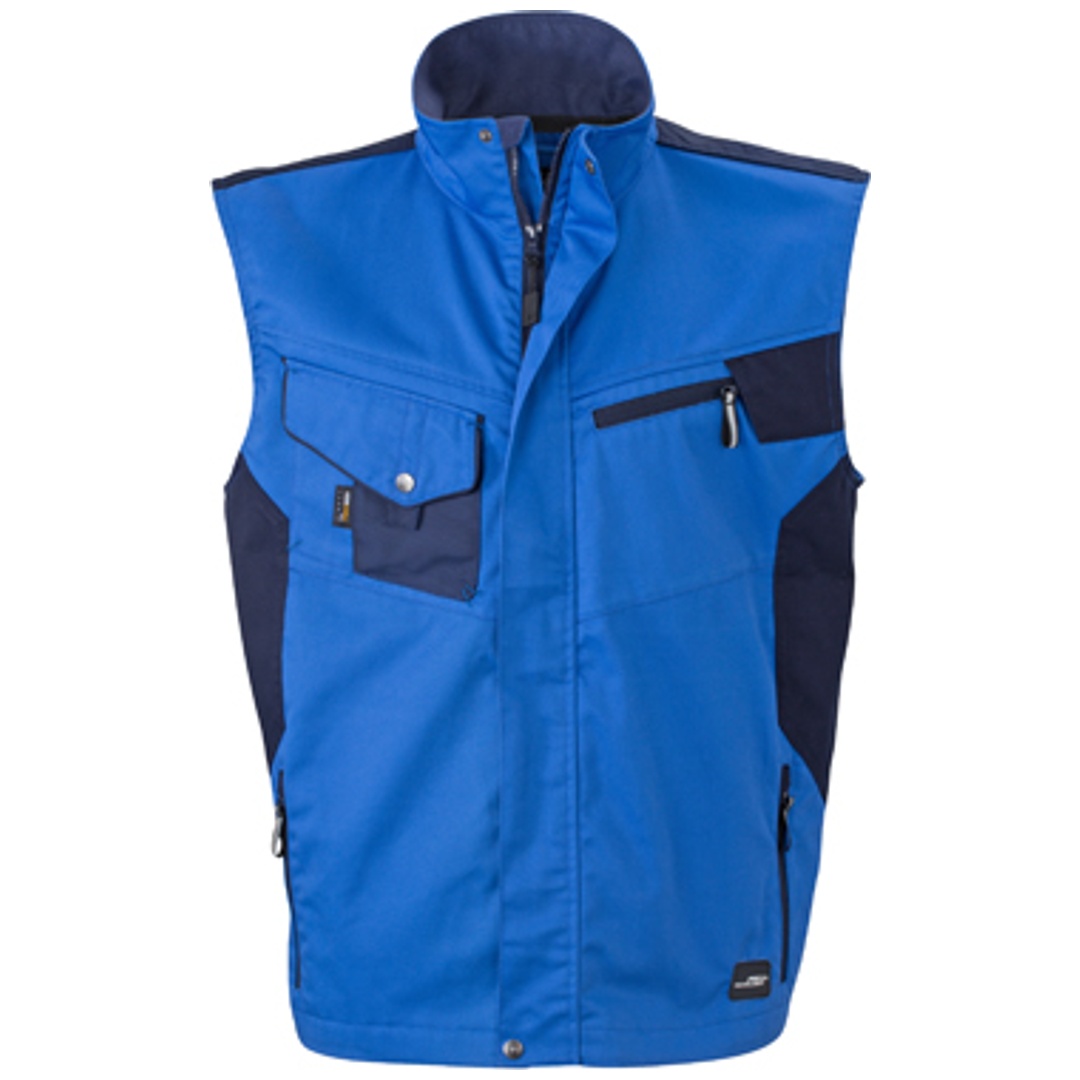 James & Nicholson Workwear Weste JN822 Gr. 3XL royal/navy