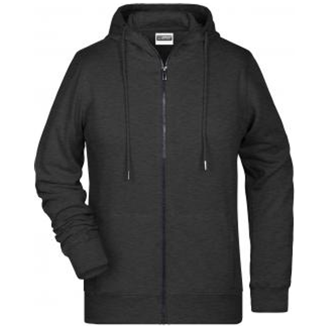James & Nicholson Damen Sweat-Jacke mit Kapuze 8025 Gr. XL black-heather