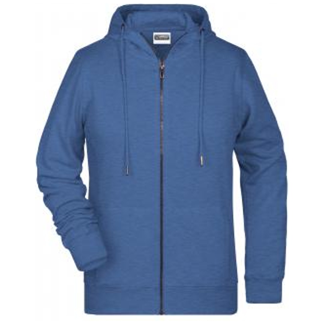 James & Nicholson Damen Sweat-Jacke mit Kapuze 8025 Gr. L light-denim-melange