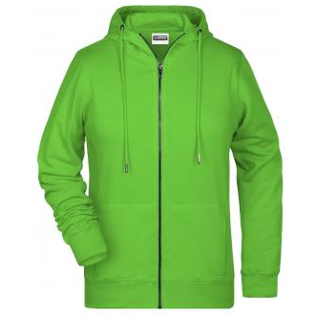 James & Nicholson Damen Sweat-Jacke mit Kapuze 8025 Gr. XL lime-green