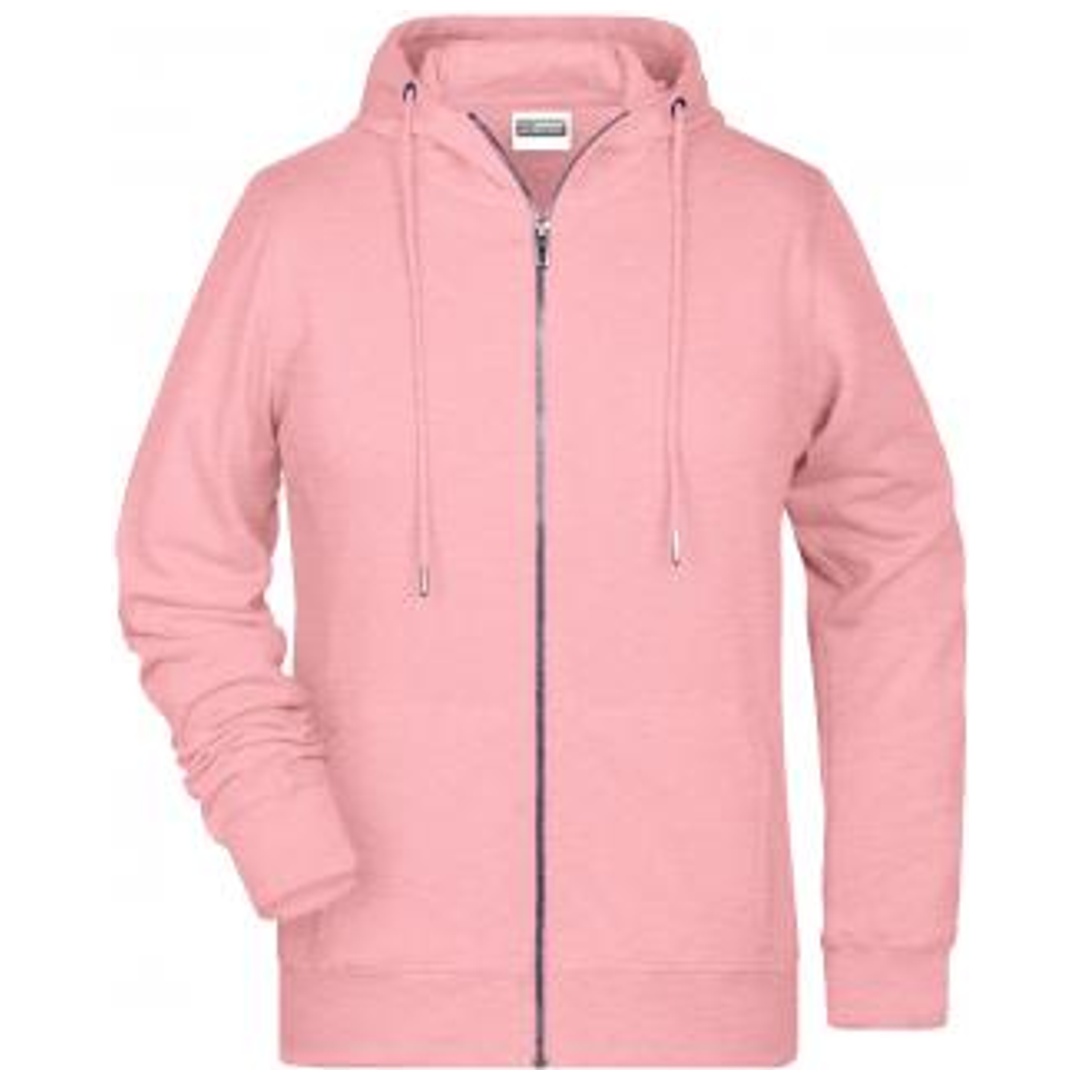 James & Nicholson Damen Sweat-Jacke mit Kapuze 8025 Gr. XS rose-melange