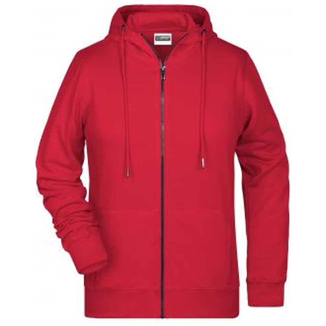James & Nicholson Damen Sweat-Jacke mit Kapuze 8025 Gr. S rot