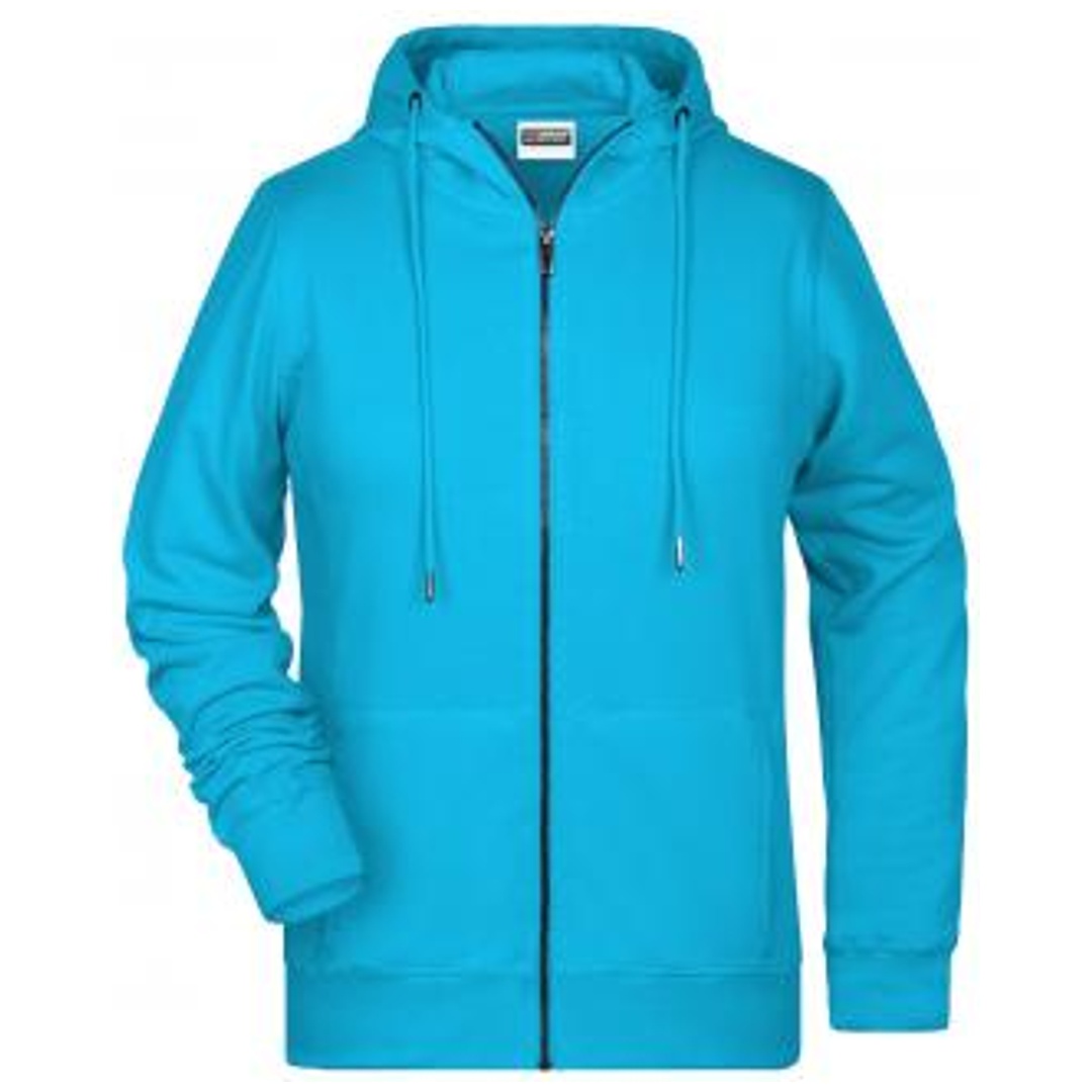James & Nicholson Damen Sweat-Jacke mit Kapuze 8025 Gr. 2XL turquoise