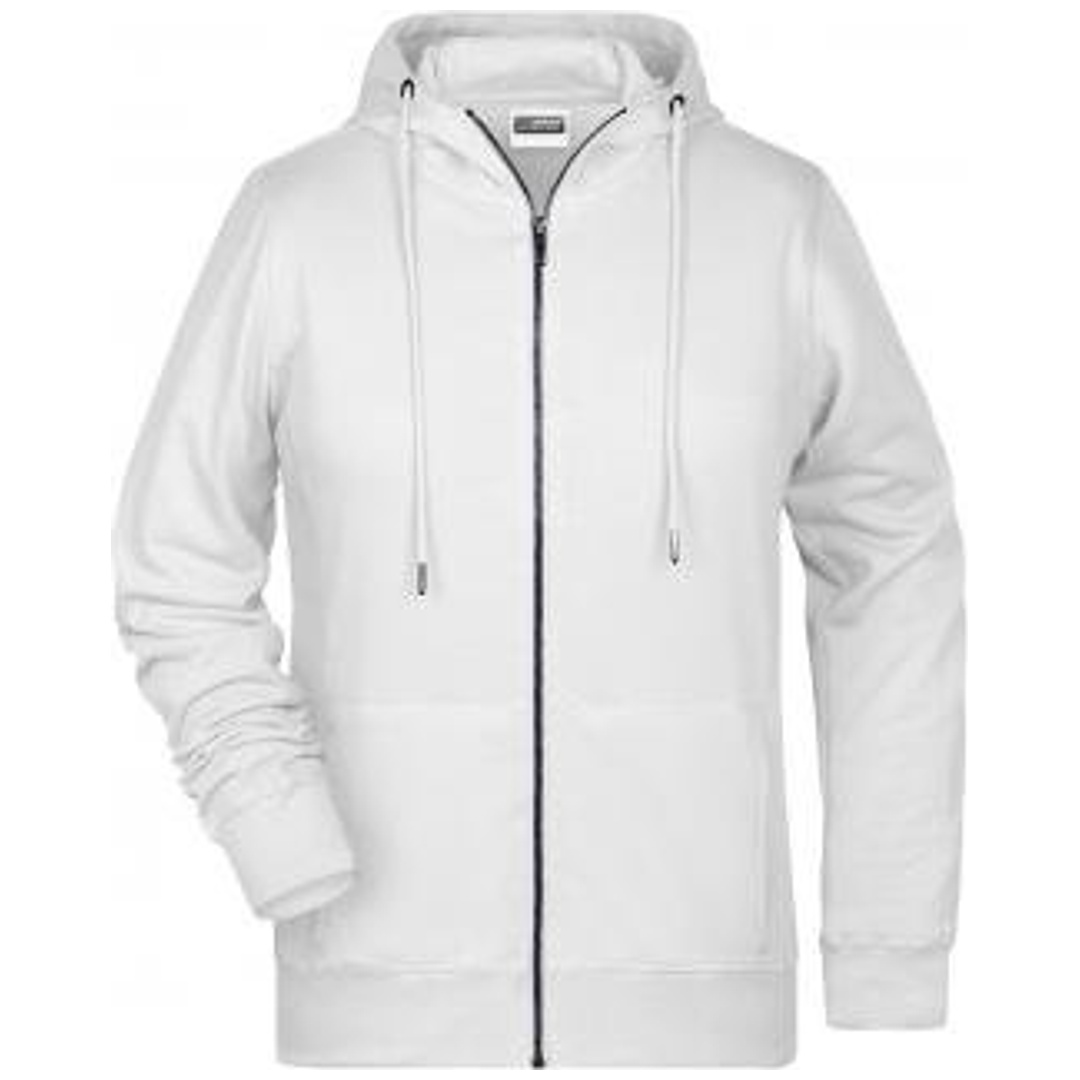 James & Nicholson Damen Sweat-Jacke mit Kapuze 8025 Gr. 3XL white