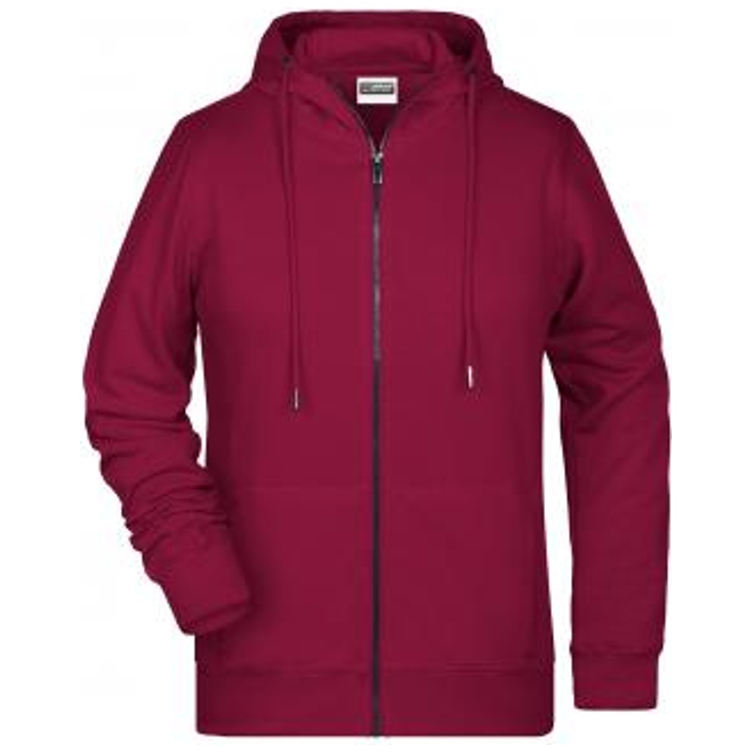 James & Nicholson Damen Sweat-Jacke mit Kapuze 8025 Gr. 3XL wine
