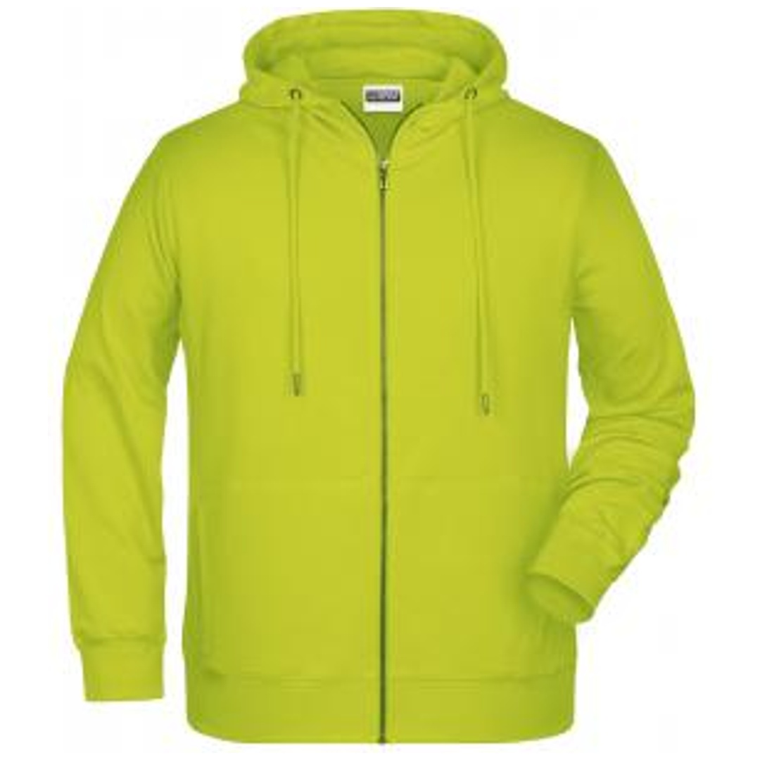 James & Nicholson Herren Sweat-Jacke mit Kapuze und Reißverschluss 8026 Gr. 4XL acid-yellow
