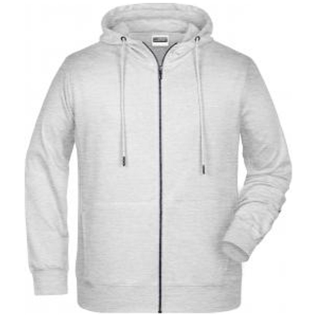 James & Nicholson Herren Sweat-Jacke mit Kapuze und Reißverschluss 8026 Gr. S ash