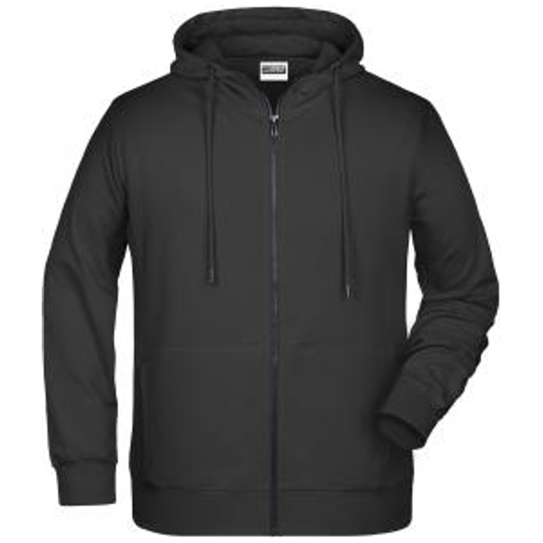James & Nicholson Herren Sweat-Jacke mit Kapuze und Reißverschluss 8026 Gr. 5XL black