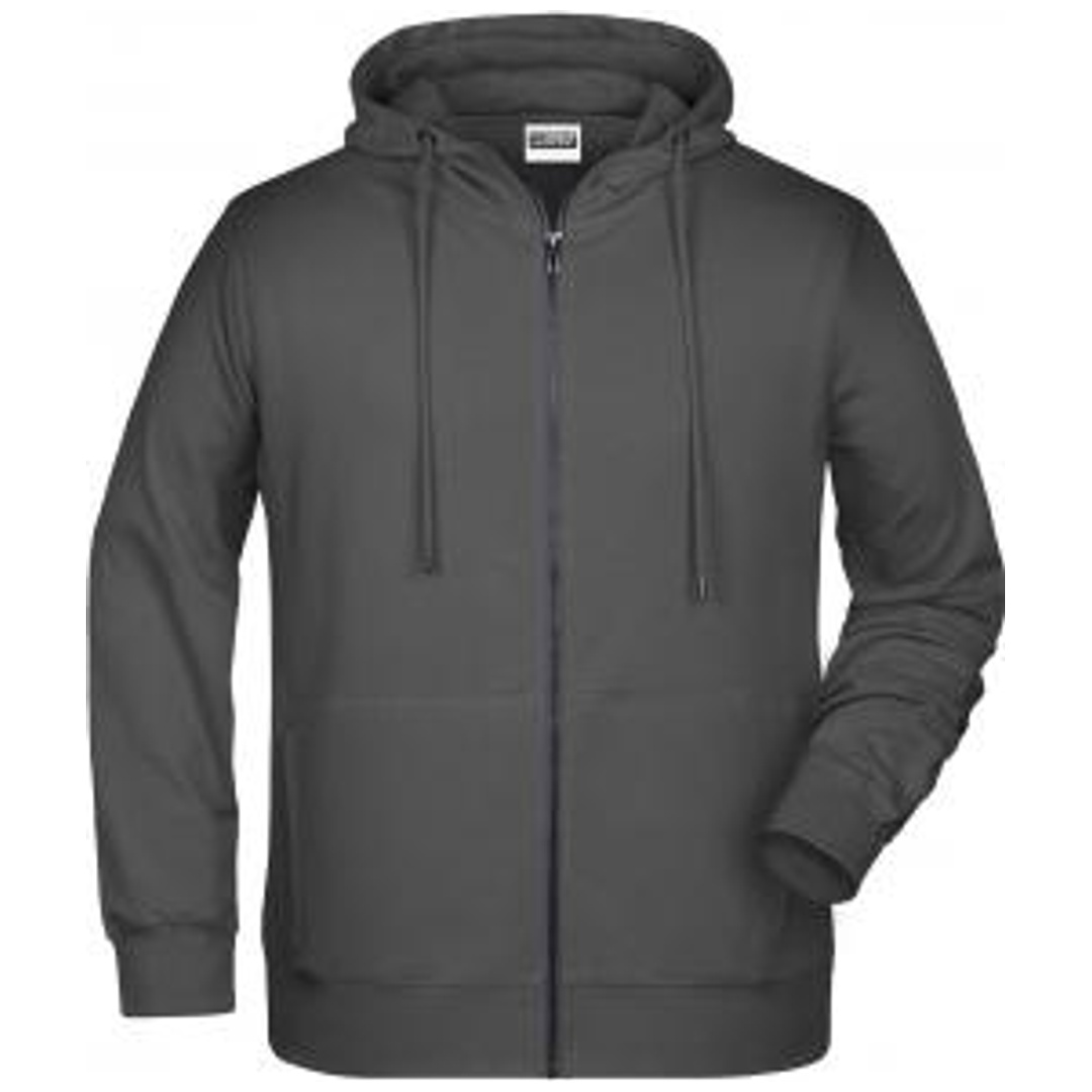 James & Nicholson Herren Sweat-Jacke mit Kapuze und Reißverschluss 8026 Gr. 2XL graphit