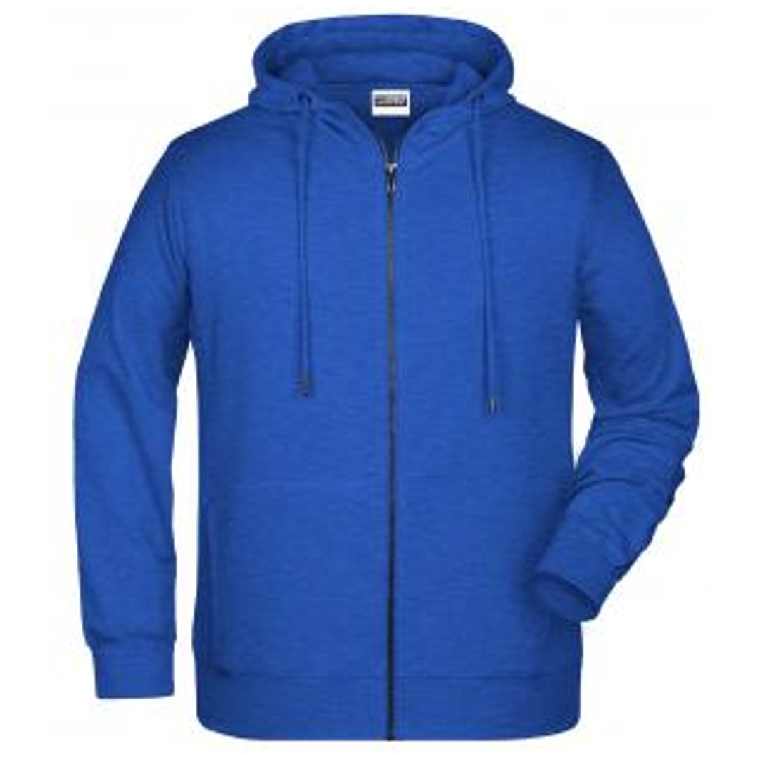 James & Nicholson Herren Sweat-Jacke mit Kapuze und Reißverschluss 8026 Gr. S ink-melange