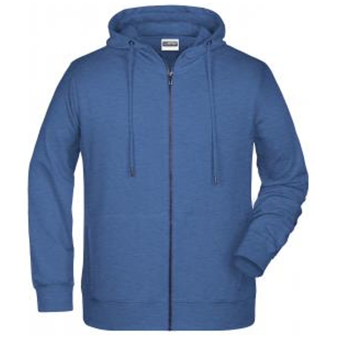 James & Nicholson Herren Sweat-Jacke mit Kapuze und Reißverschluss 8026 Gr. 3XL light-denim-melange