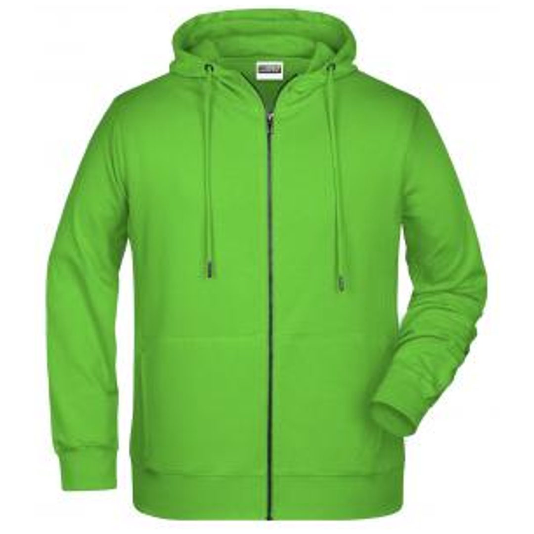 James & Nicholson Herren Sweat-Jacke mit Kapuze und Reißverschluss 8026 Gr. 3XL lime-green