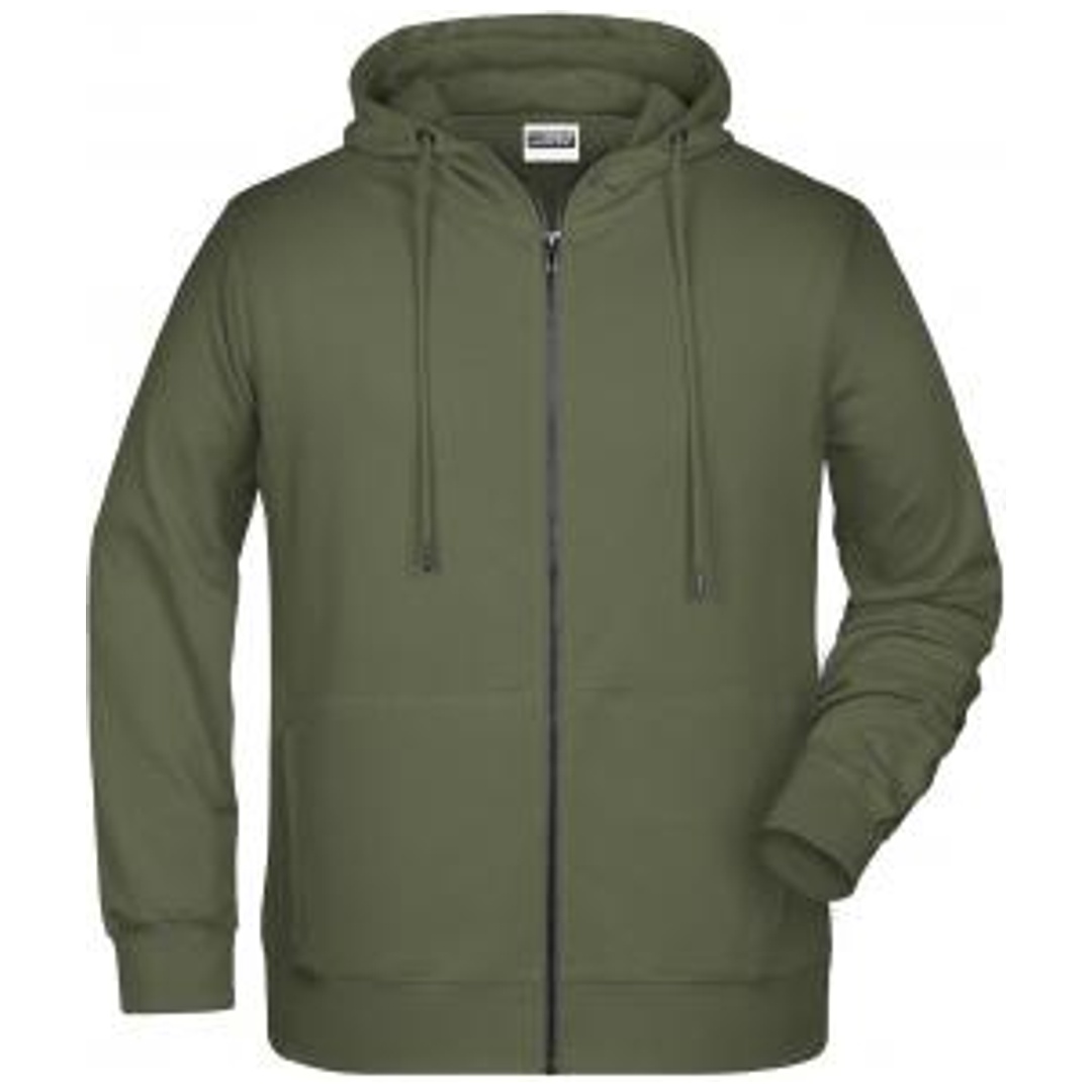 James & Nicholson Herren Sweat-Jacke mit Kapuze und Reißverschluss 8026 Gr. S olive
