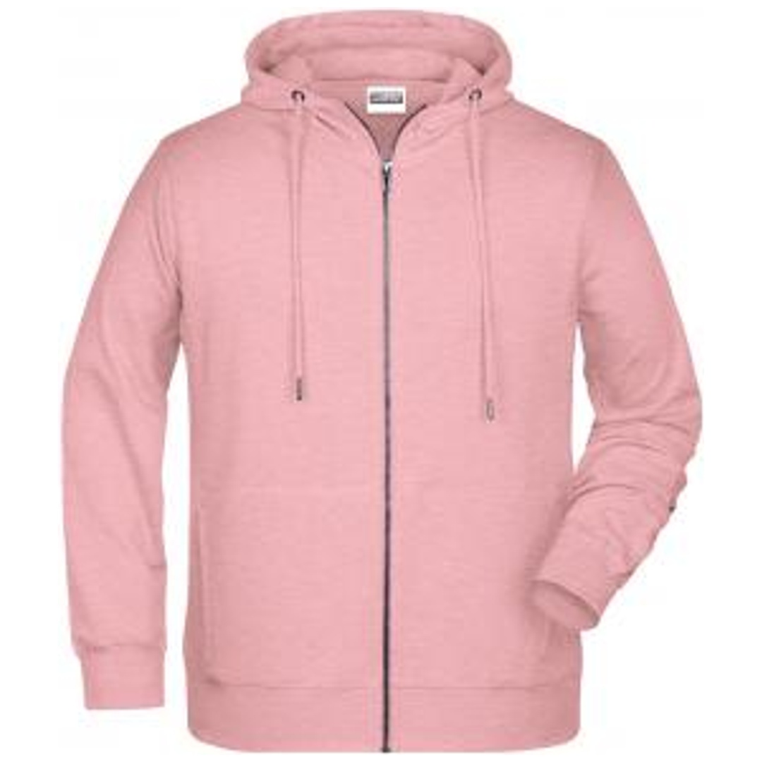 James & Nicholson Herren Sweat-Jacke mit Kapuze und Reißverschluss 8026 Gr. S rose-melange