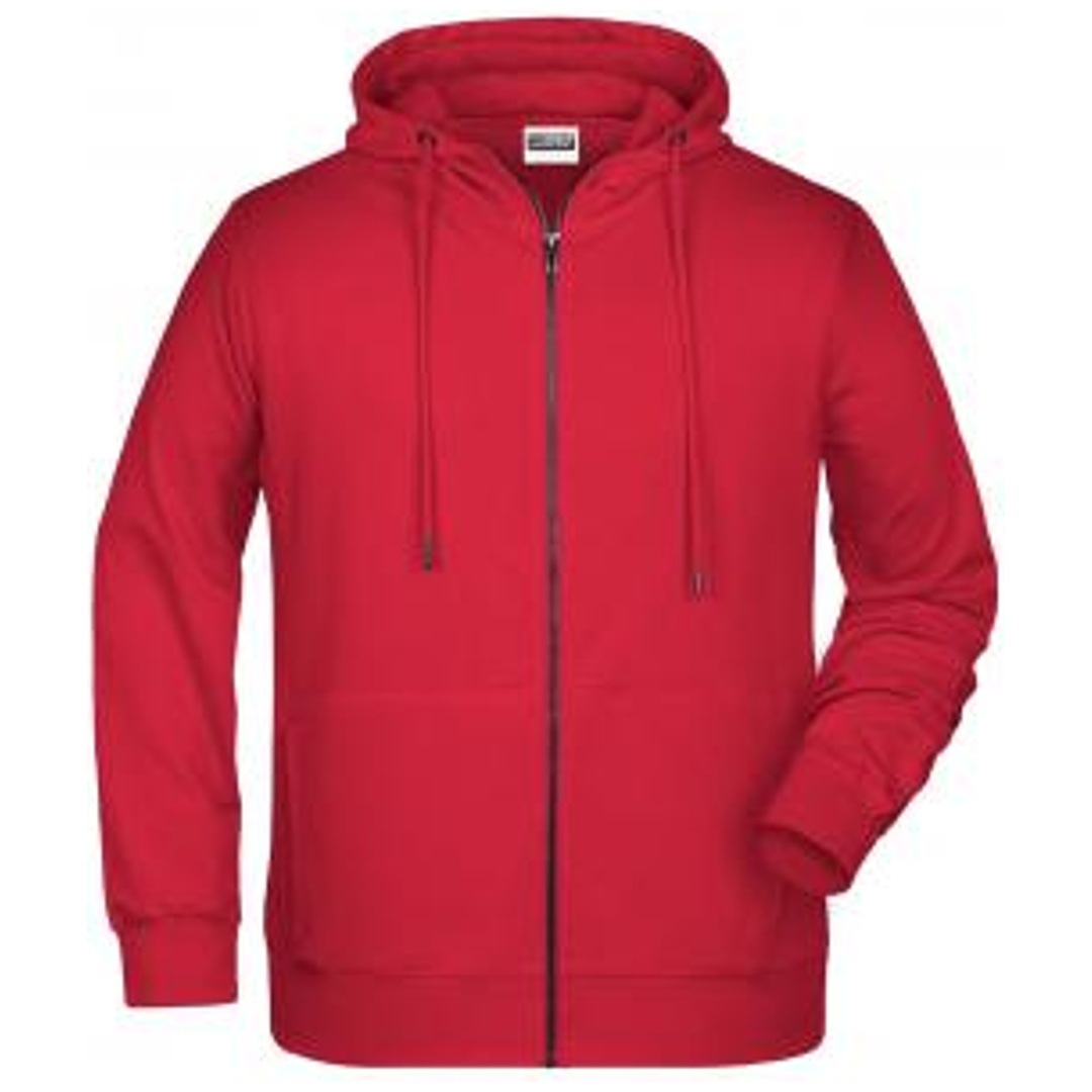James & Nicholson Herren Sweat-Jacke mit Kapuze und Reißverschluss 8026 Gr. 2XL rot