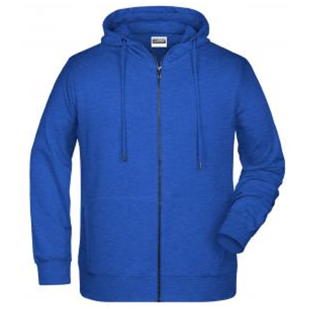 James & Nicholson Herren Sweat-Jacke mit Kapuze und Reißverschluss 8026 Gr. M royal-heather