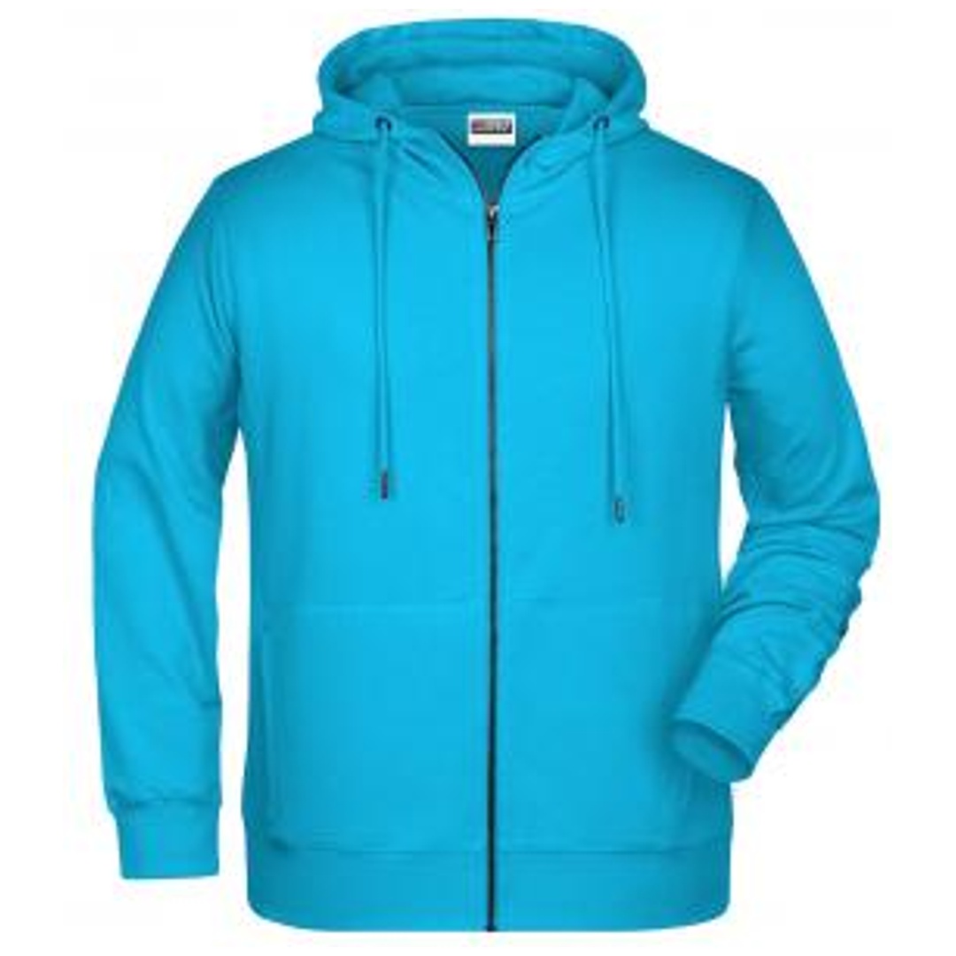 James & Nicholson Herren Sweat-Jacke mit Kapuze und Reißverschluss 8026 Gr. 4XL turquoise