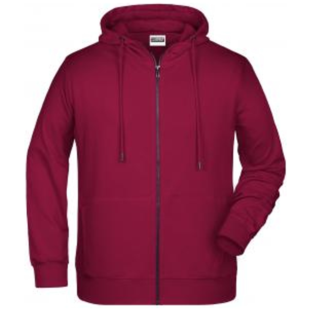 James & Nicholson Herren Sweat-Jacke mit Kapuze und Reißverschluss 8026 Gr. XL wine