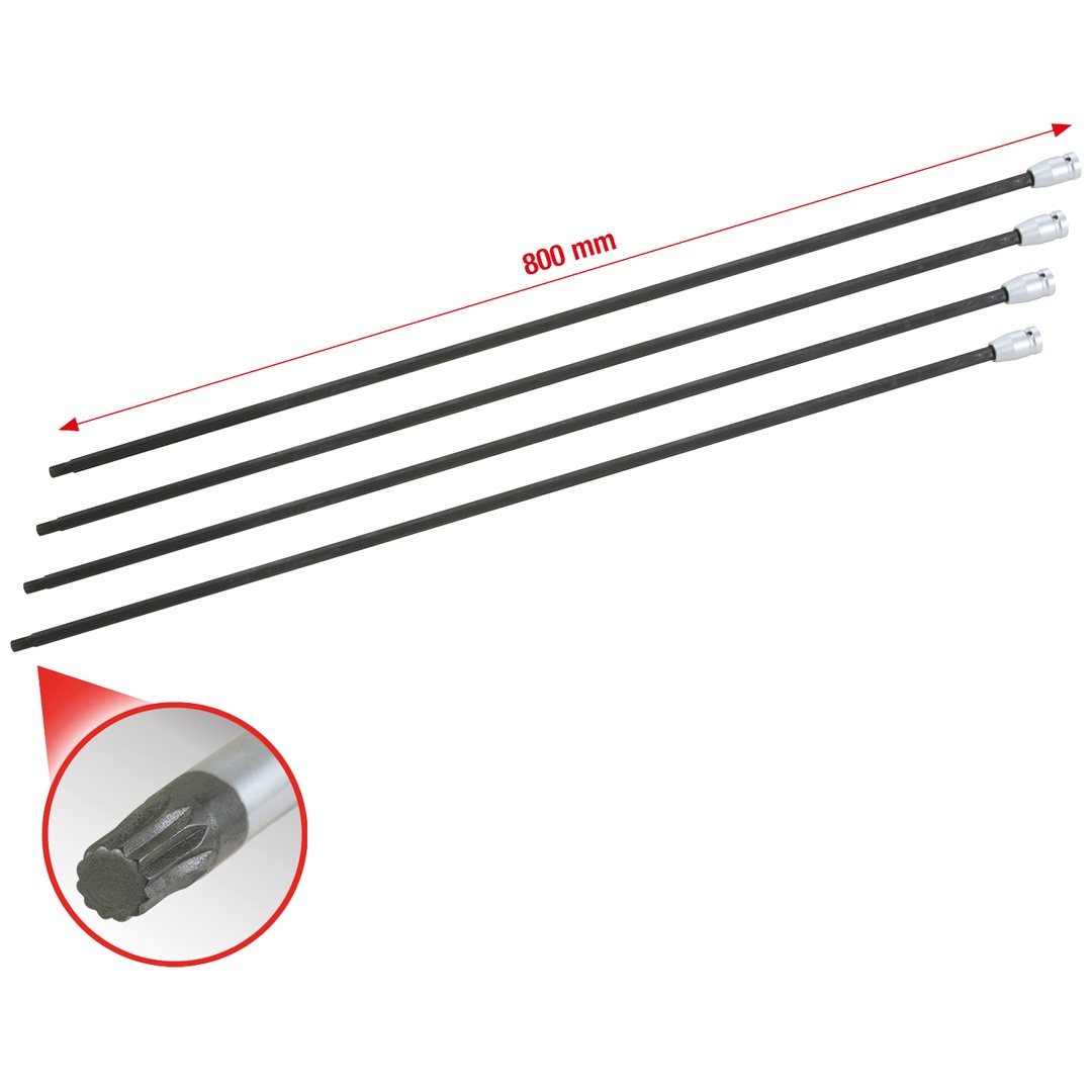 KS Tools 1/2 Antriebswellen-Stecknuss-Satz Vielzahn, 4-tlg