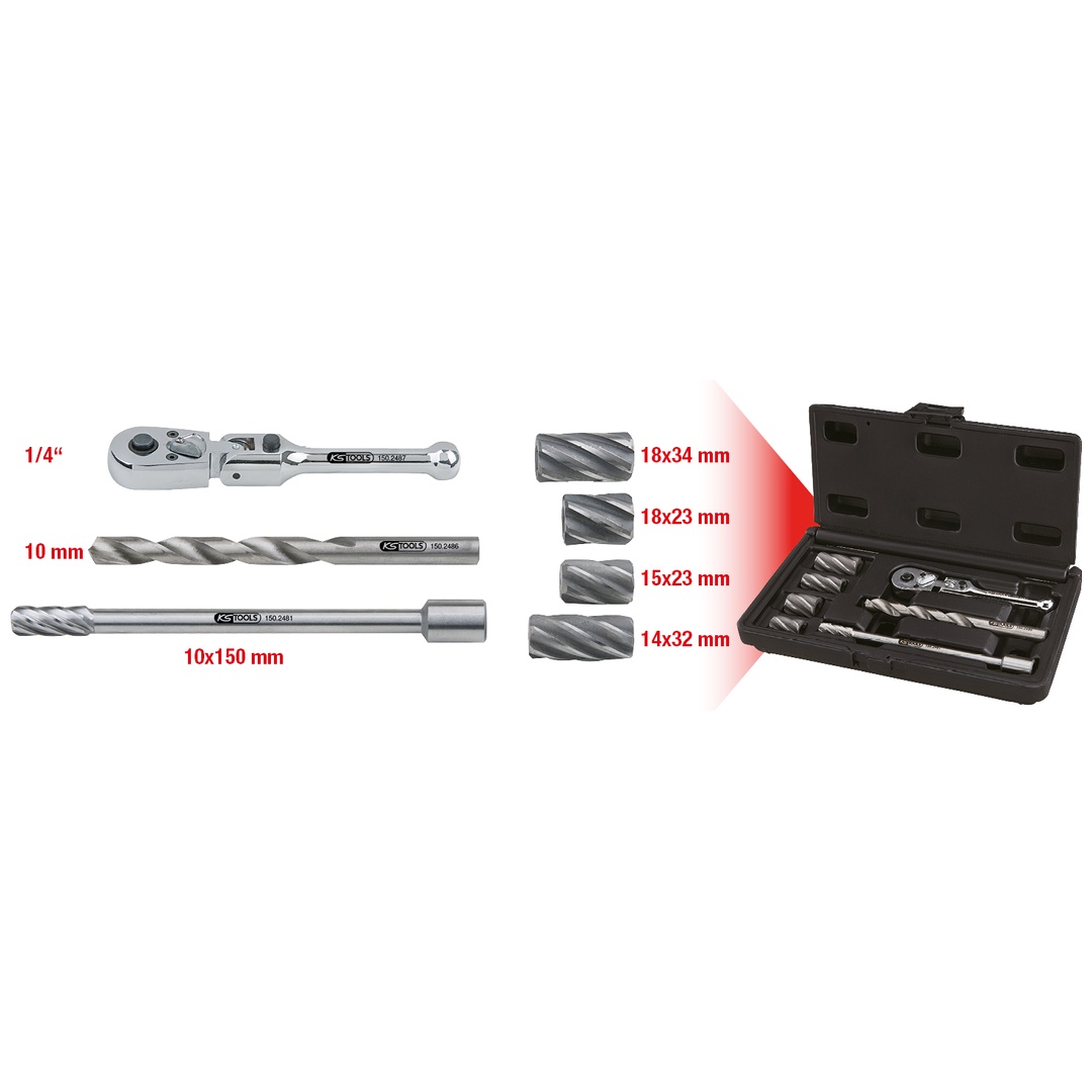 KS Tools ABS-Sensoren-Reibahlen-Satz, 7-tlg.
