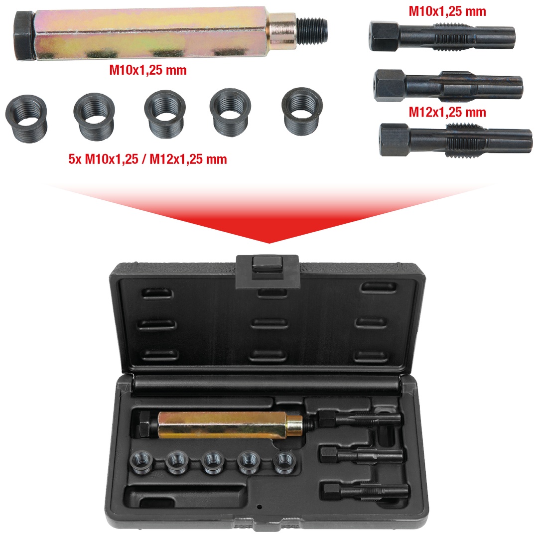 KS Tools THREADfix Reparatur-Satz M10x1,25 f.Glühkerzen,9-tlg