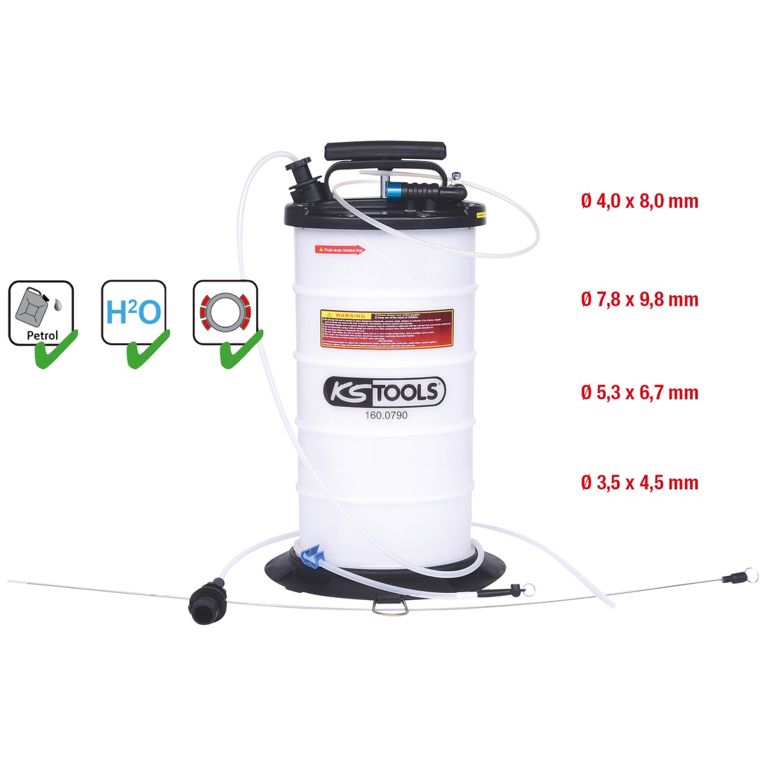 KS Tools Vakuum-Absaugpumpe 9,5 Liter inklusive 4 Sonden