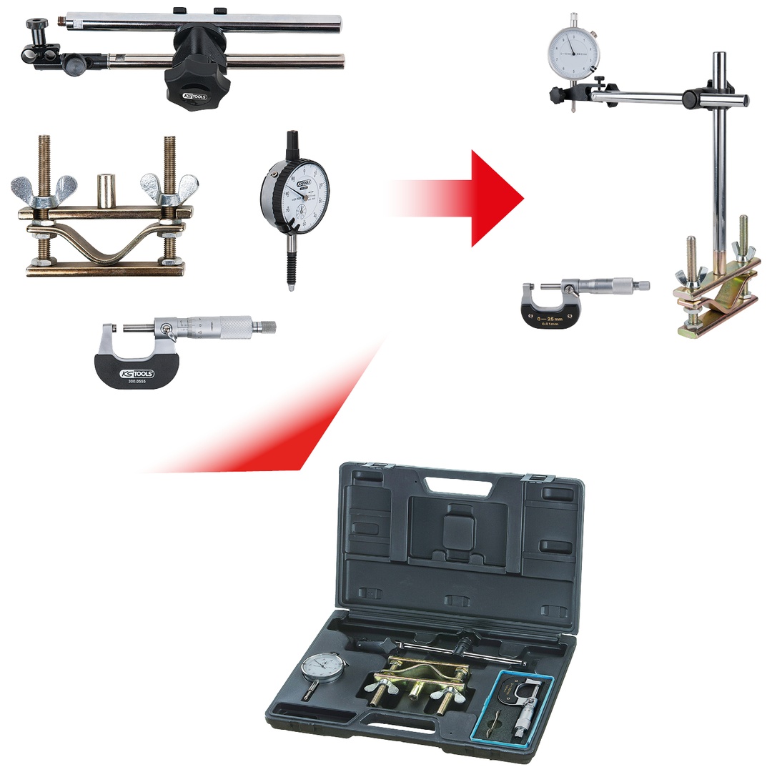 KS Tools Bremsscheiben-Messwerkzeug-Satz, 4-tlg