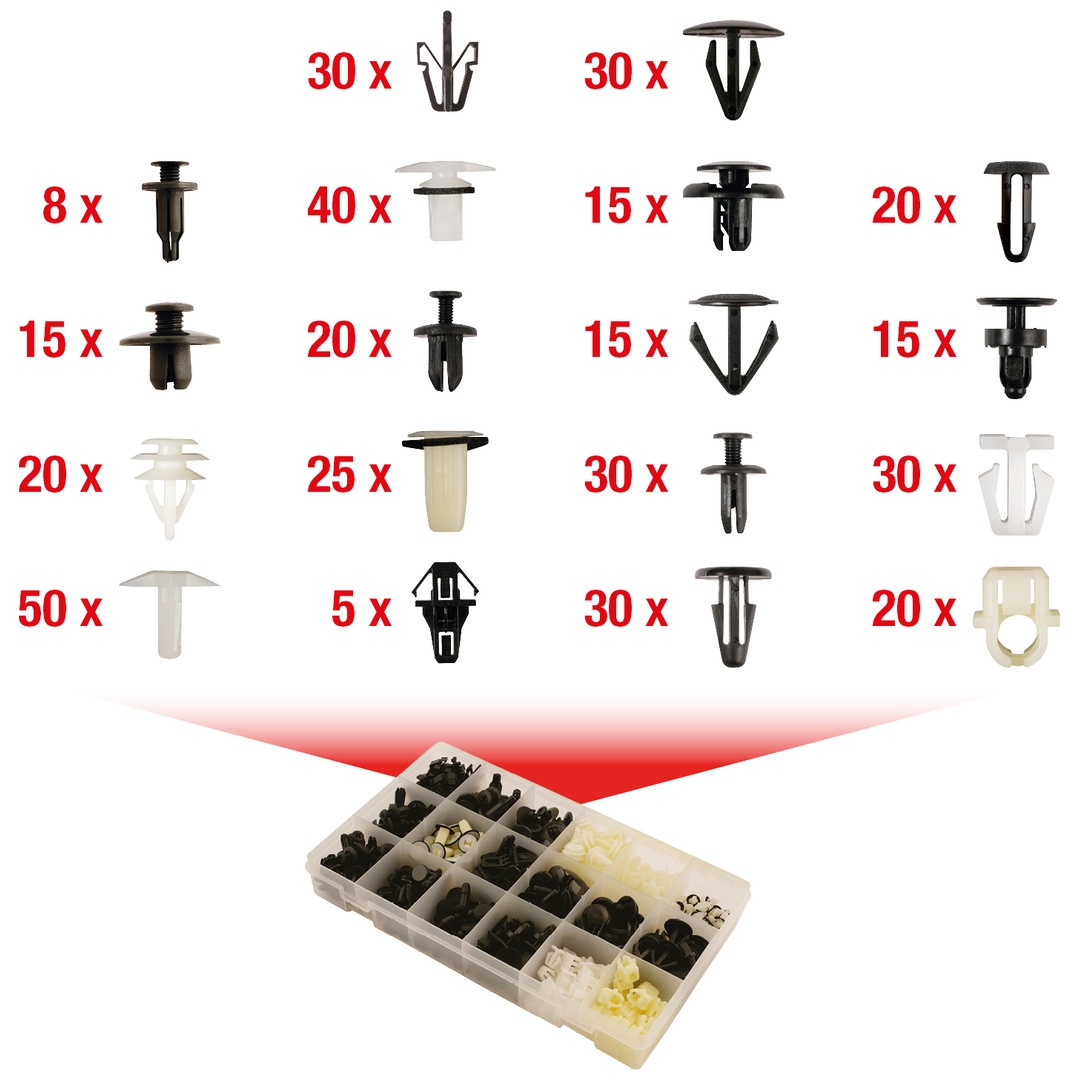 KS Tools Befestigungs-Clip-Satz für Honda, 418-tlg