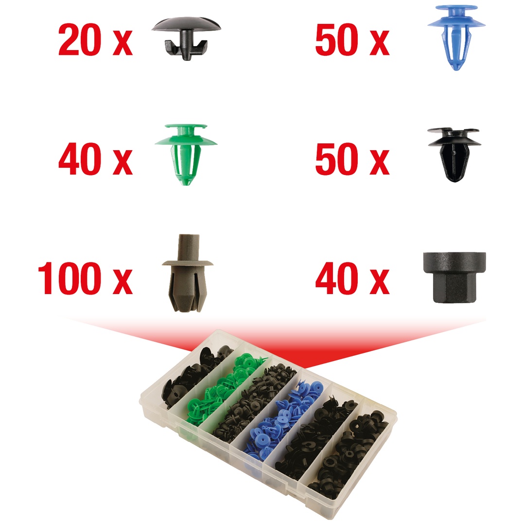 KS Tools Befestigungs-Clip-Satz für Opel, 300-tlg
