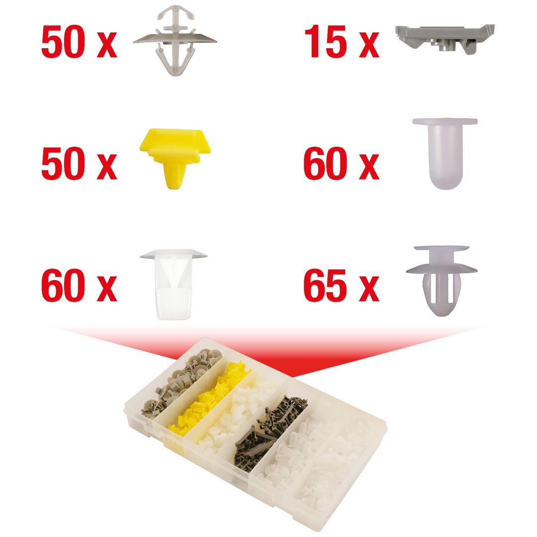 KS Tools Befestigungs-Clip-Satz für Renault, 300-tlg