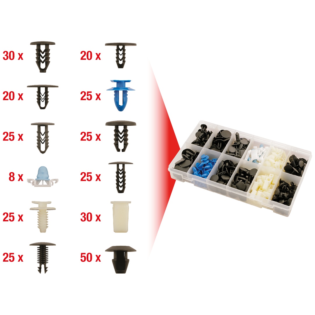 KS Tools Befestigungs-Clip-Satz für Fiat, 308-tlg
