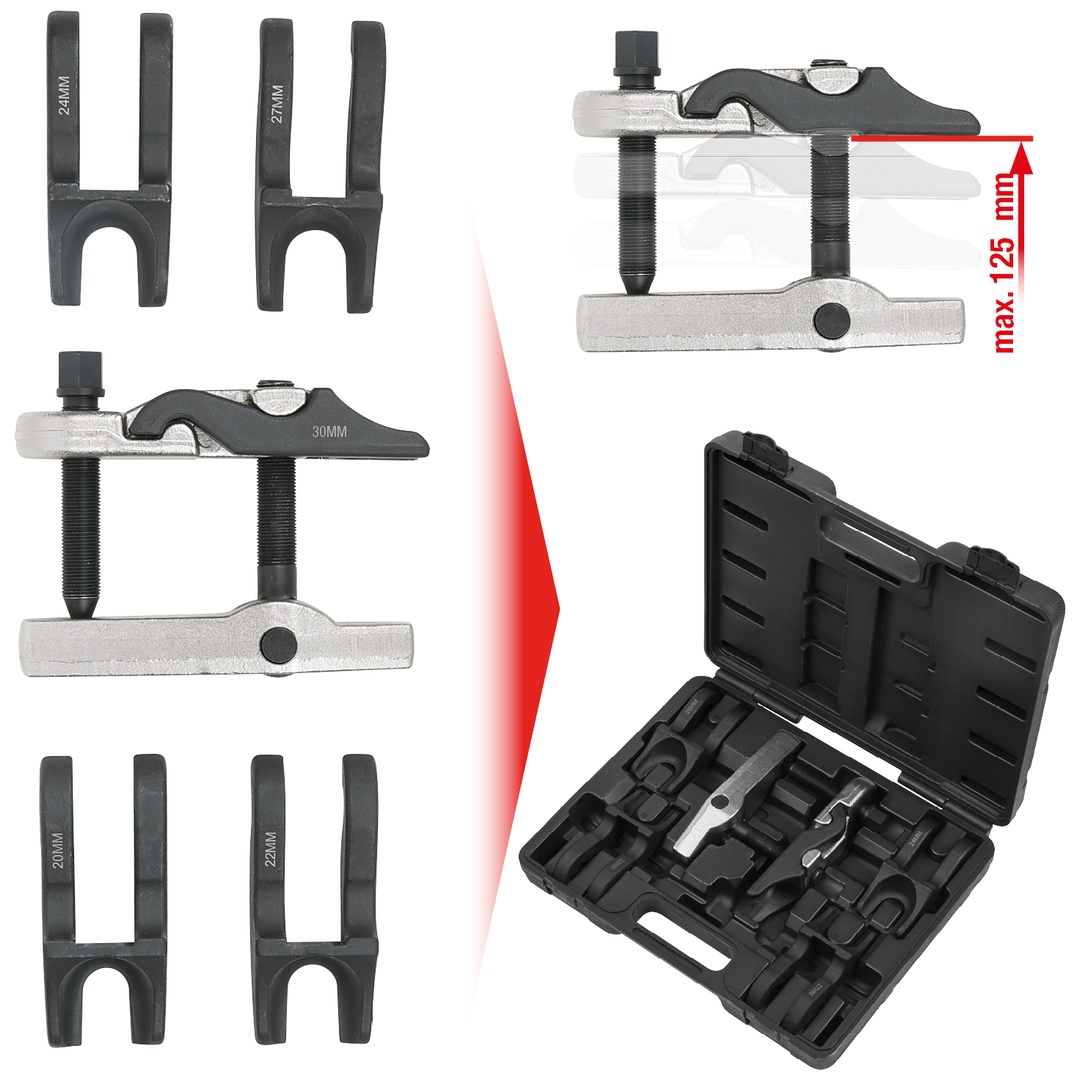 KS Tools Universal Kugelgelenk-Ausdrücker-Satz mit auswechselbaren Gabeln, 7-tlg