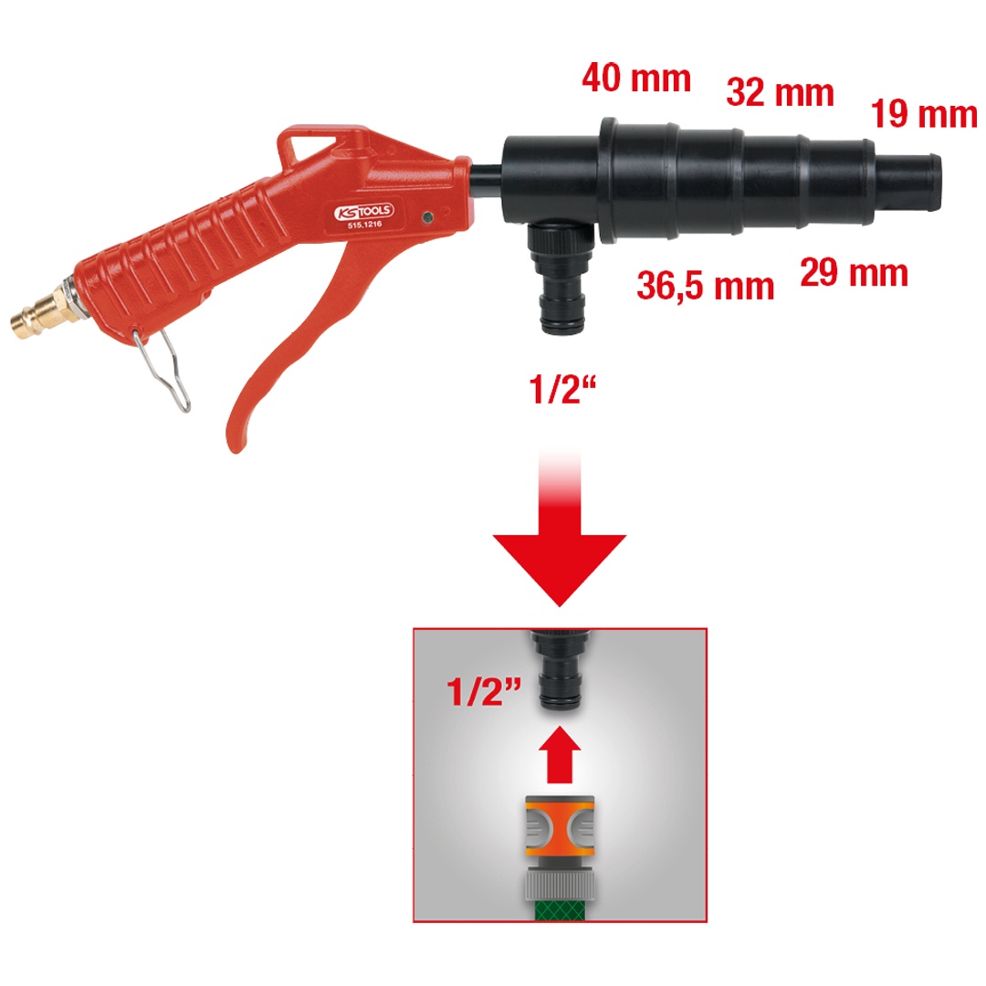 KS Tools Kühlsystem-Druckluft-Spülpistole
