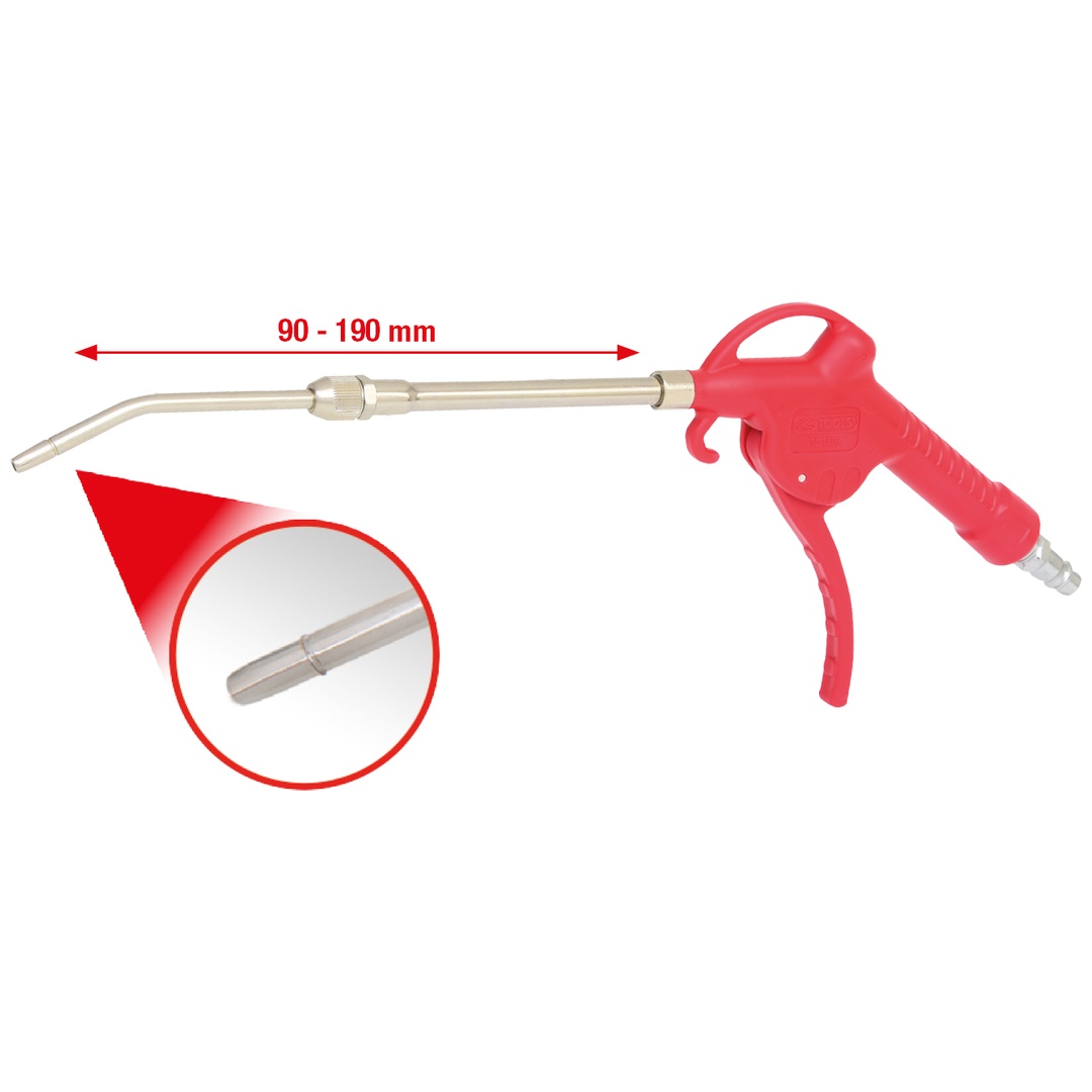 KS Tools Teleskop-Druckluft-Ausblaspistole, 90-190 mm