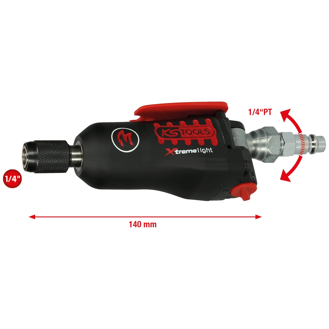 KS Tools 1/4 MONSTER Xtremelight Mini-Bit-Druckluft-Schlagschrauber mit Umschaltwippe, 108 Nm