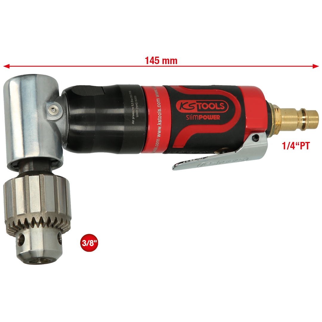 KS Tools 3/8SlimPOWER Mini-Druckluft-Winkelbohrmaschine
