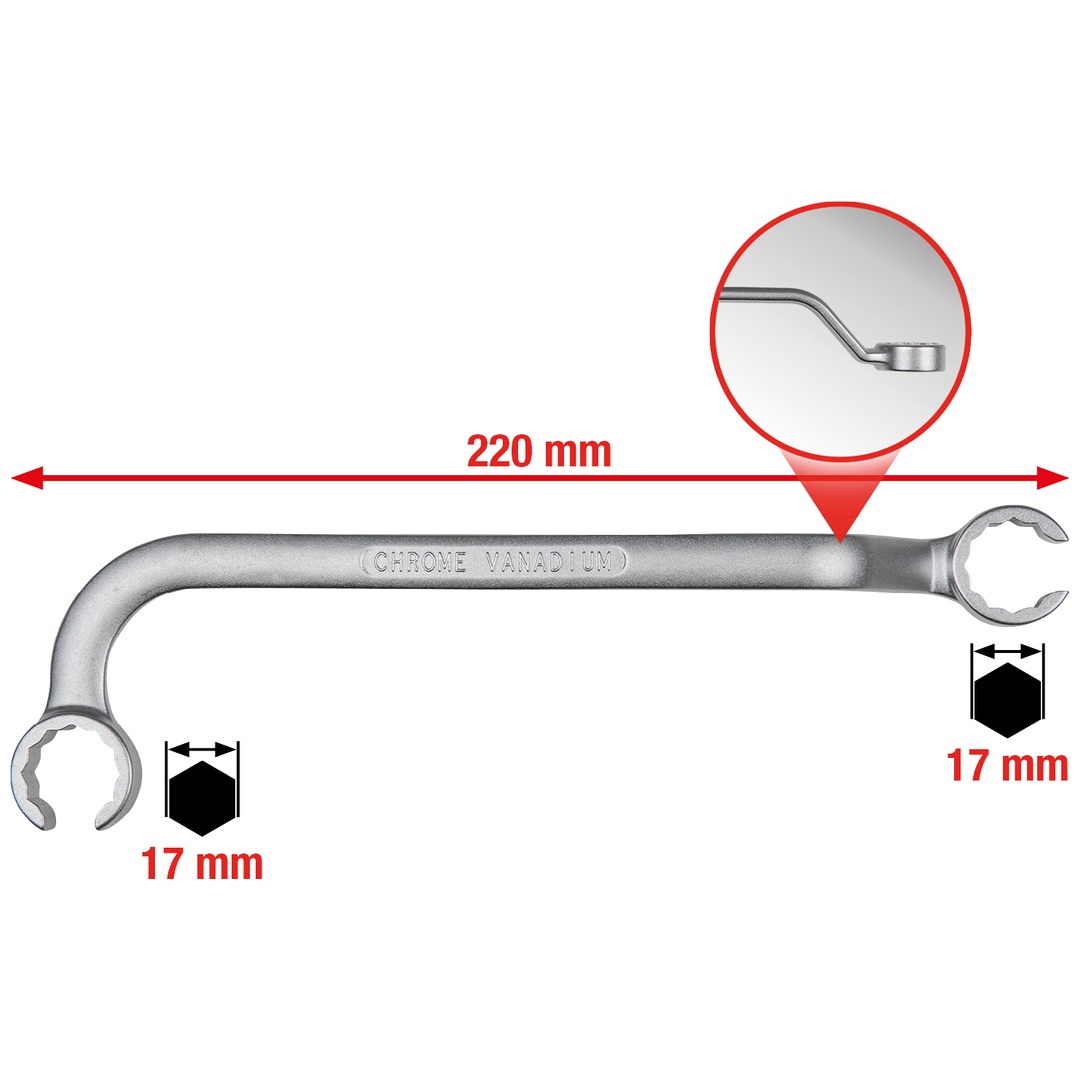 KS Tools Doppel-Ringschlüssel für Einspritzleitungen, 17 x 17 mm