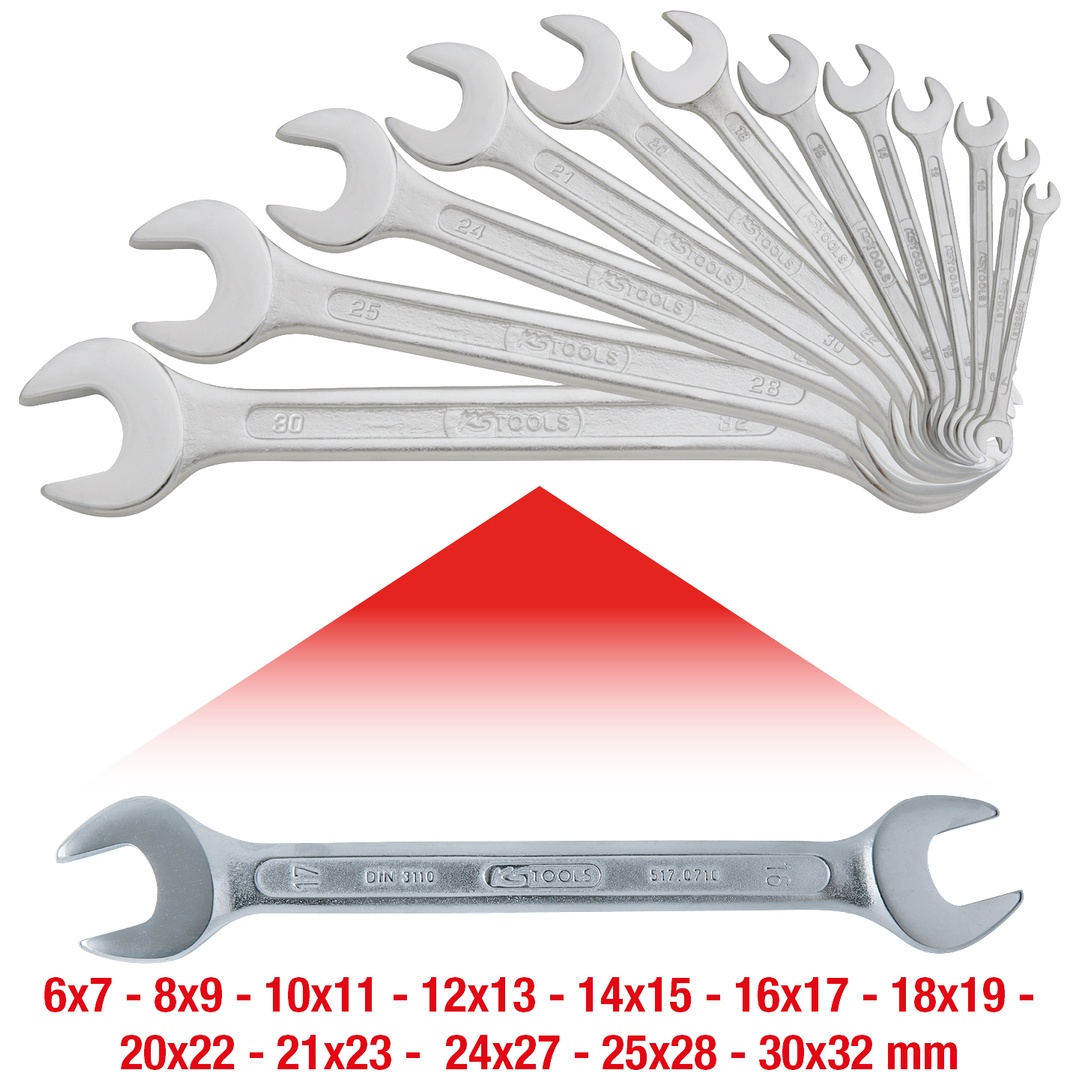 KS Tools Doppel-Maulschlüssel-Satz, 12-tlg, 6x7-30x32 mm