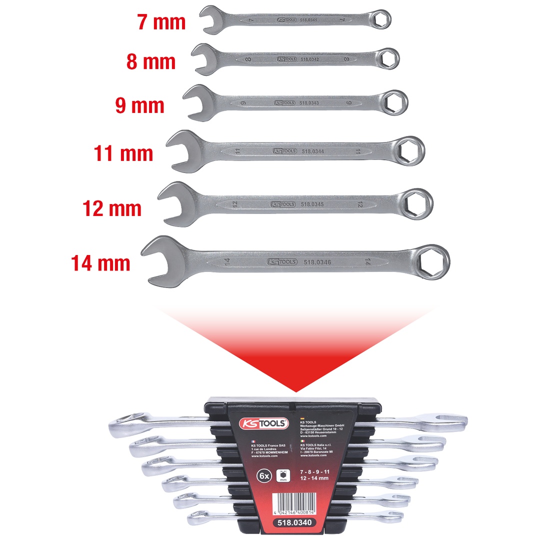 KS Tools Bremssystem-Entlüfterschlüssel-Satz, 6-tlg