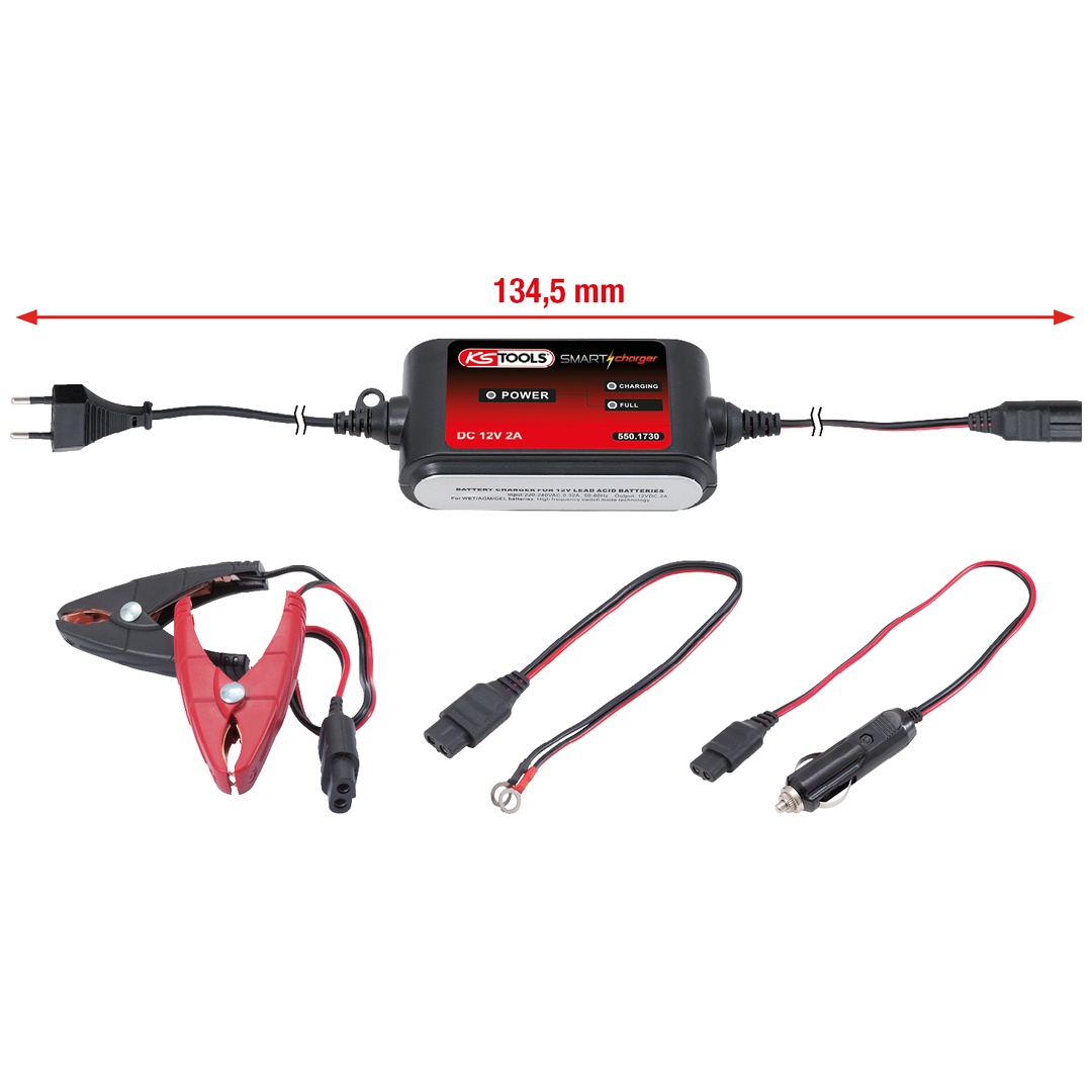 KS Tools 12V SMARTcharger Hochfrequenz-Batterieladegerät 2A