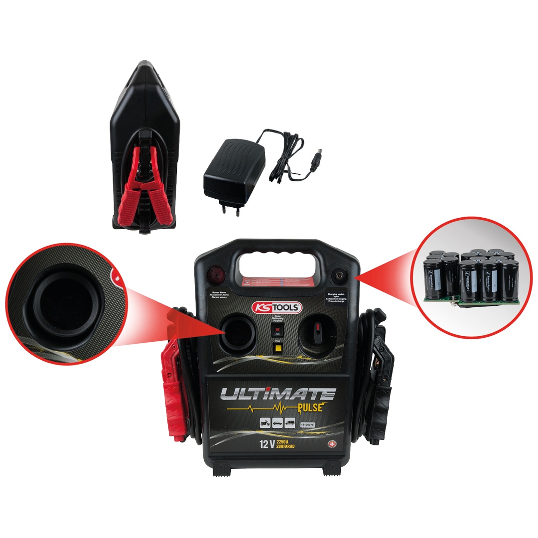 KS Tools 12 V Kondensator-Booster - mobiles Starthilfegerät 720 A
