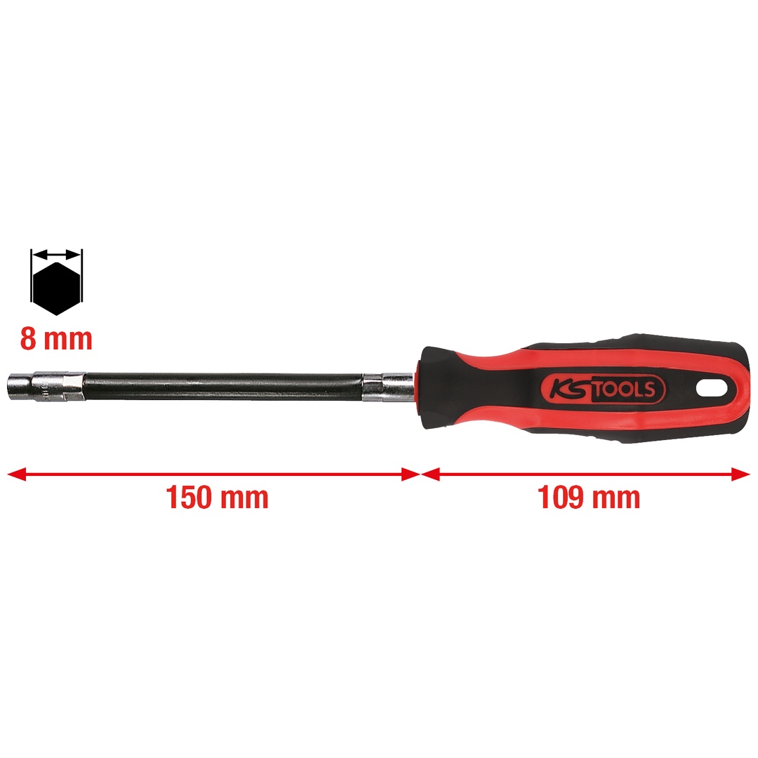 KS Tools ERGOTORQUE Stecknuss-Schraubendreher, 8 mm